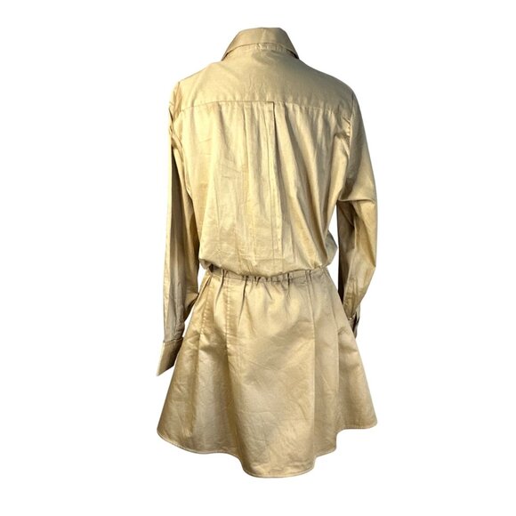 Karina Grimaldi Ranie Mini Dress in Doe Medium New Womens Aline Shirtdress - Picture 6 of 10